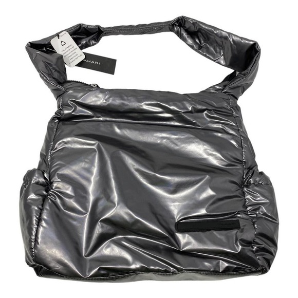 Tahari Handbags - Nwt Tahari Bardot Hobo Bag Metallic Silver Puffer Shoulder Bag Recycled Zipper